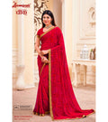 Laxmipati Cheeku  8042 C/C Georgette Red  Sarees