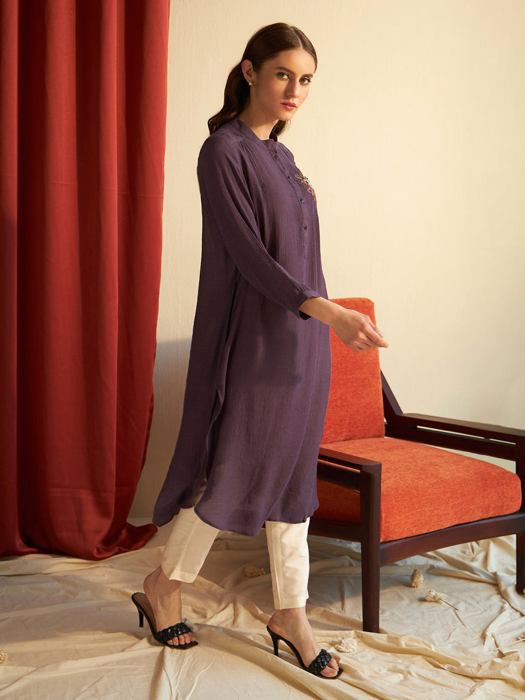 PURPLE MAPLE GATHERED TUNIC