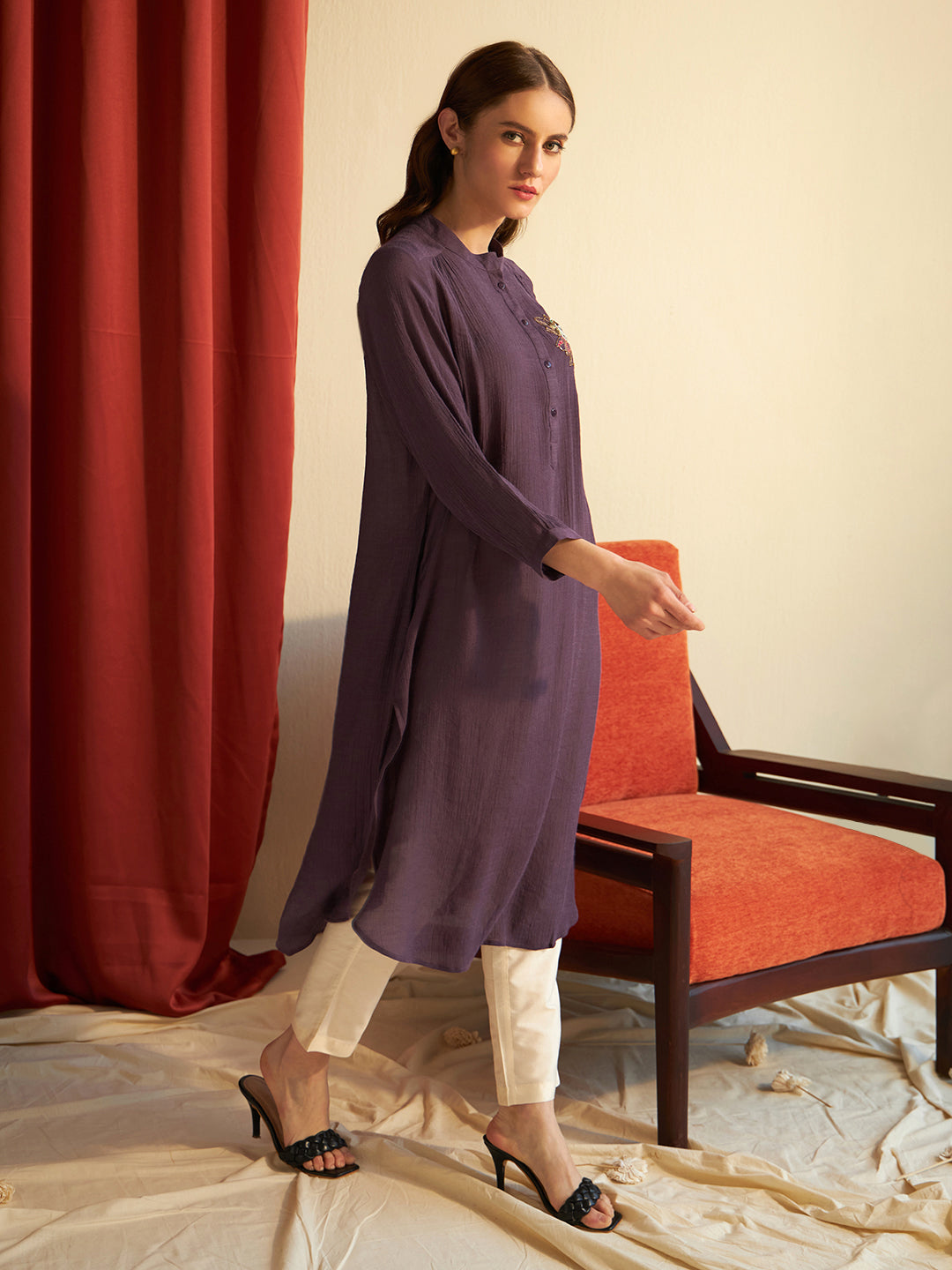 PURPLE MAPLE GATHERED TUNIC
