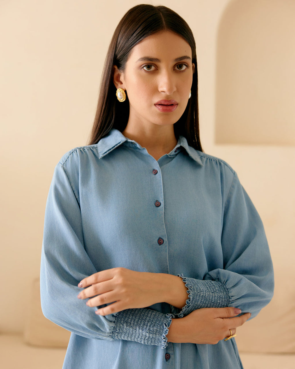 DENIM BLUE WHITNEY DRESS