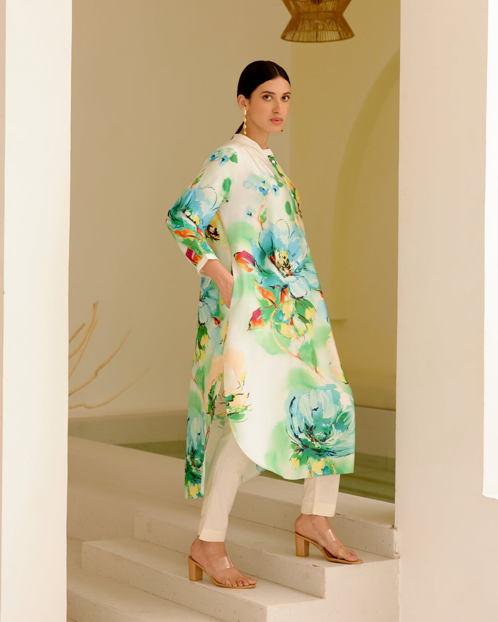 MINT WIND GATHERED TUNIC