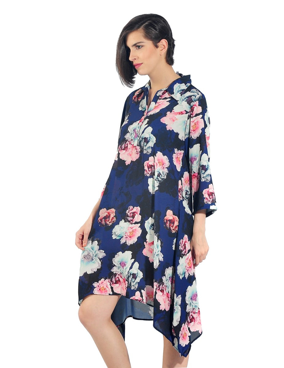 NAVY FLORAL KAFTAN