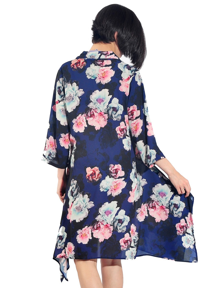 NAVY FLORAL KAFTAN