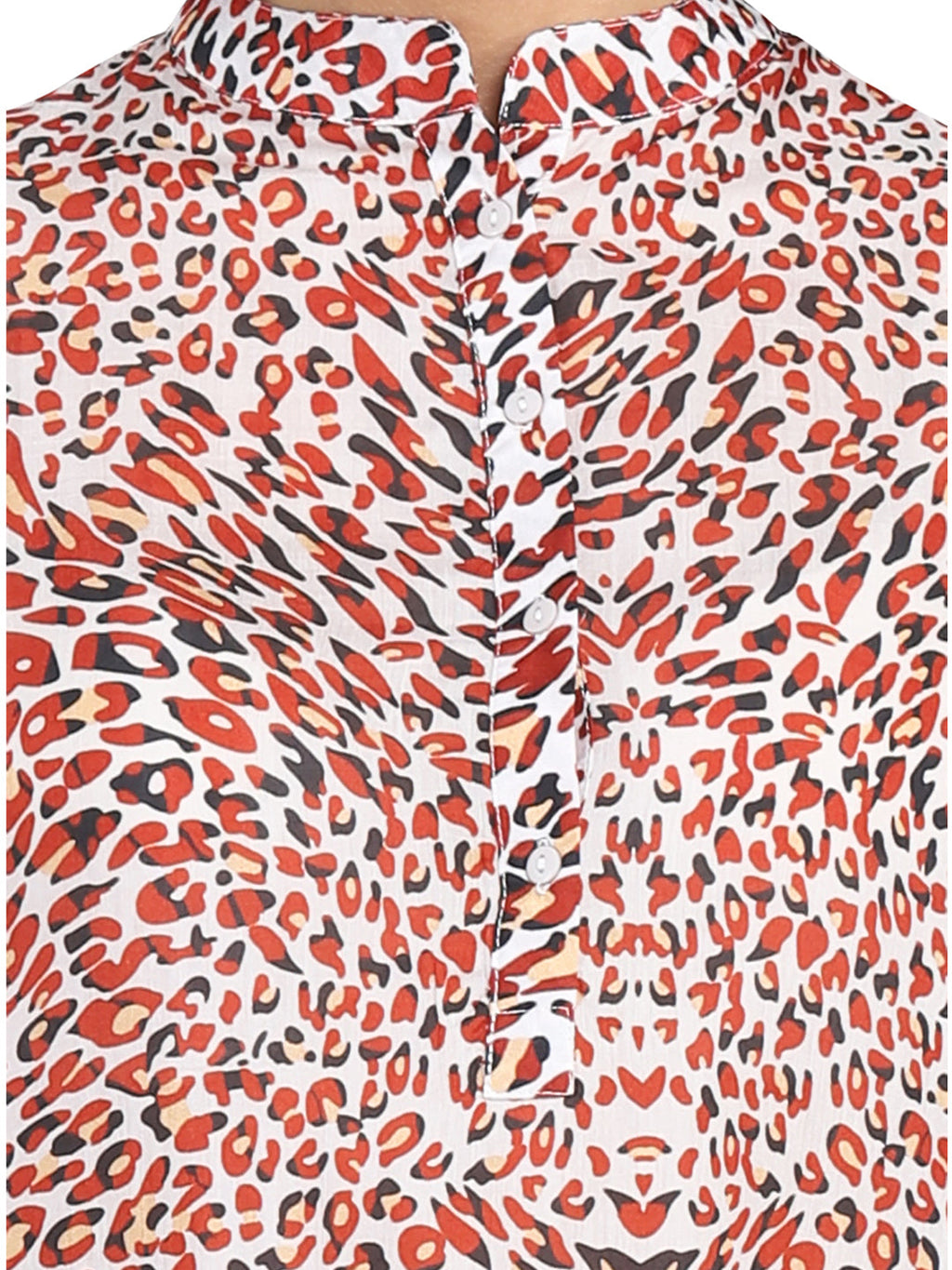 RED ANIMAL FLORAL KAFTAN