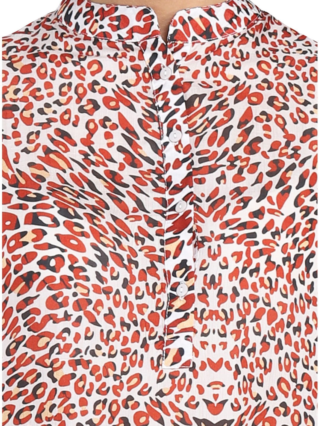 RED ANIMAL FLORAL KAFTAN