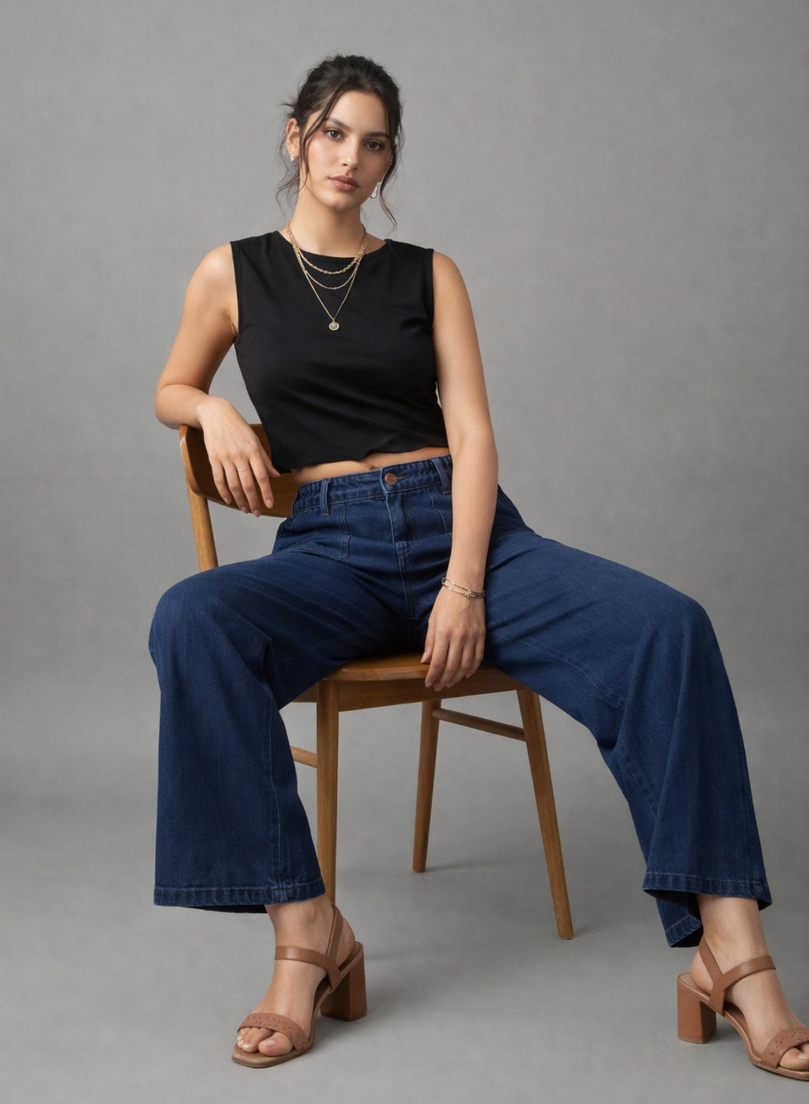 Women's Navy Blue Essential Cargo Jeans