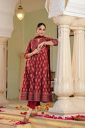 Women Ethnic Motifs Printed Regular Pure Cotton Kurta with Trousers & With Dupatta