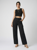 Women's Midnight Black Utility Cargo Jeans