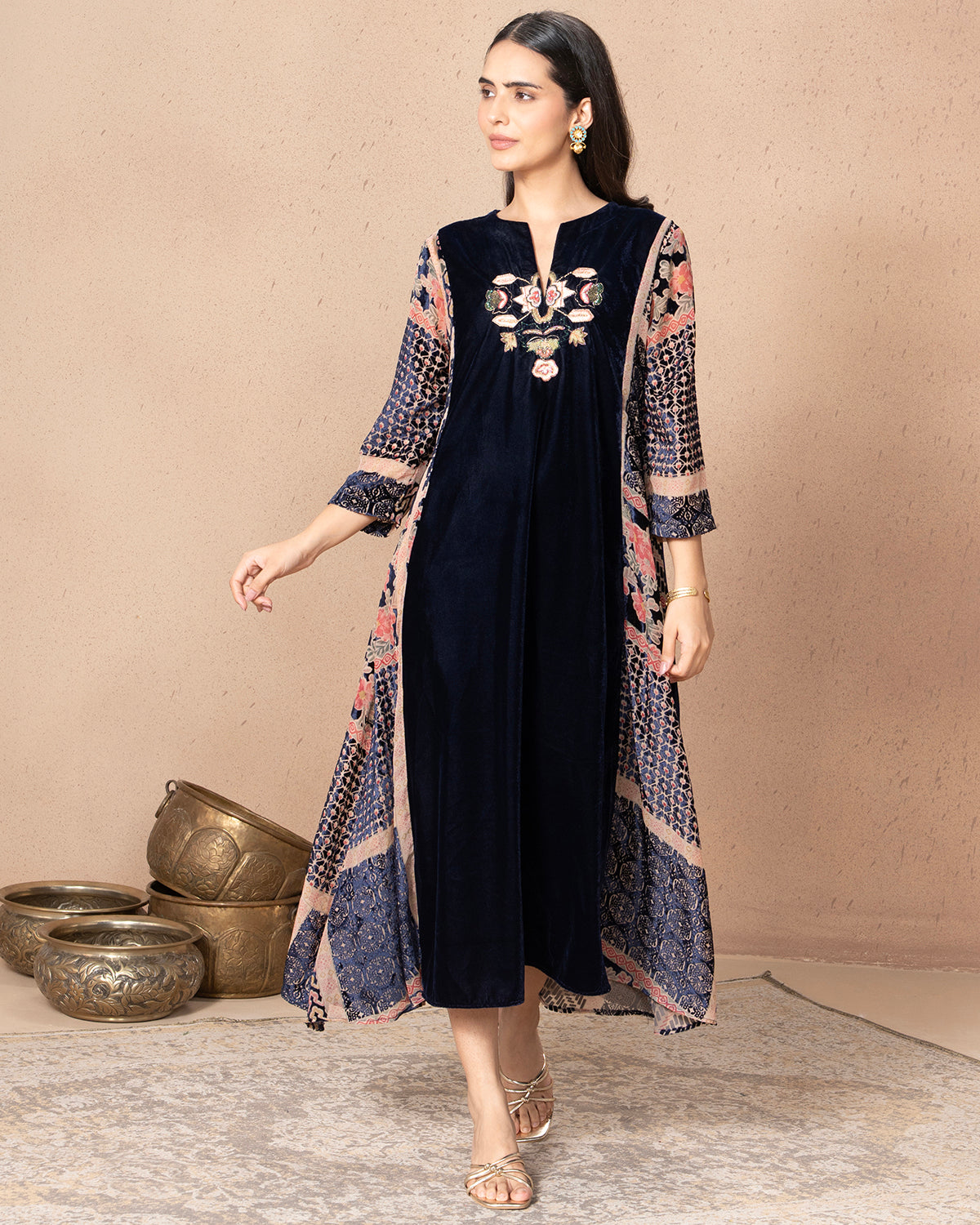 NAVY VELVIQUE TUNIC