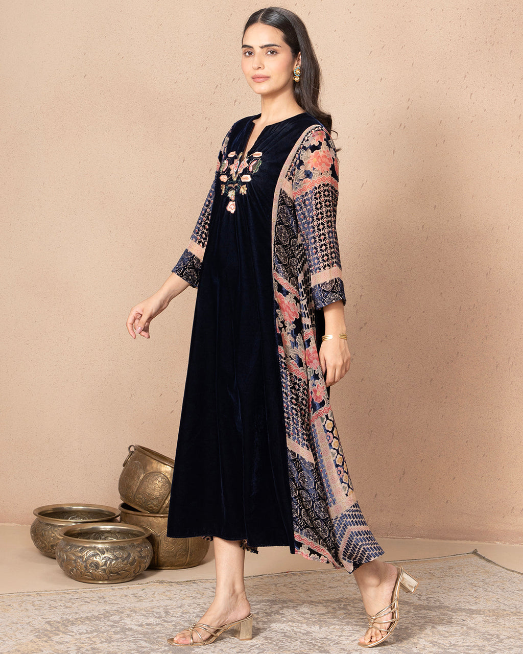 NAVY VELVIQUE TUNIC