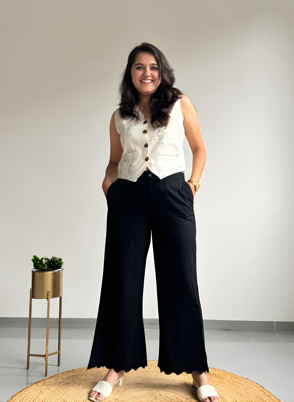 Midnight Black Wide Leg Pants