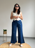 Navy Blue Wide Leg Pants