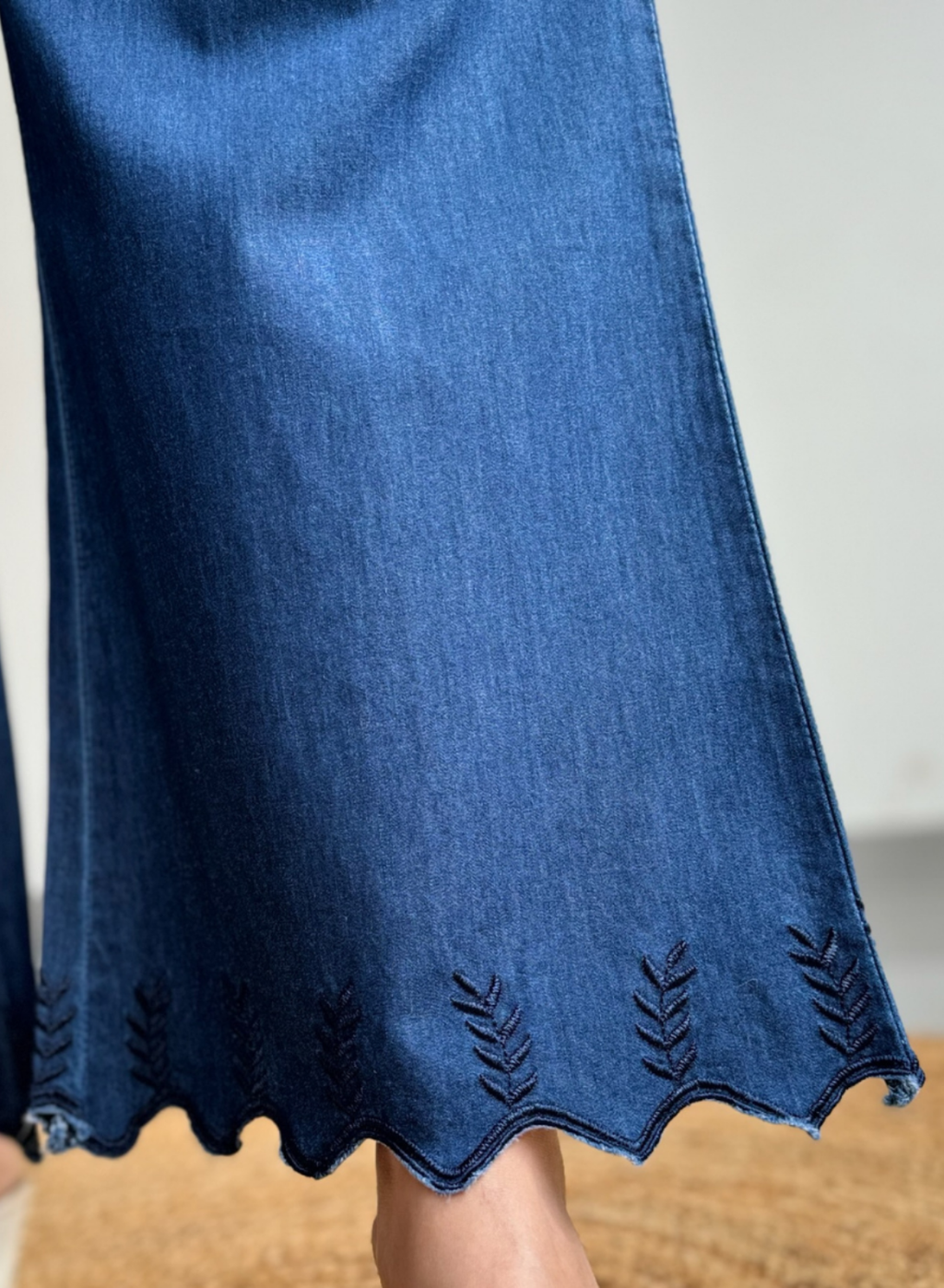 Navy Blue Wide Leg Pants