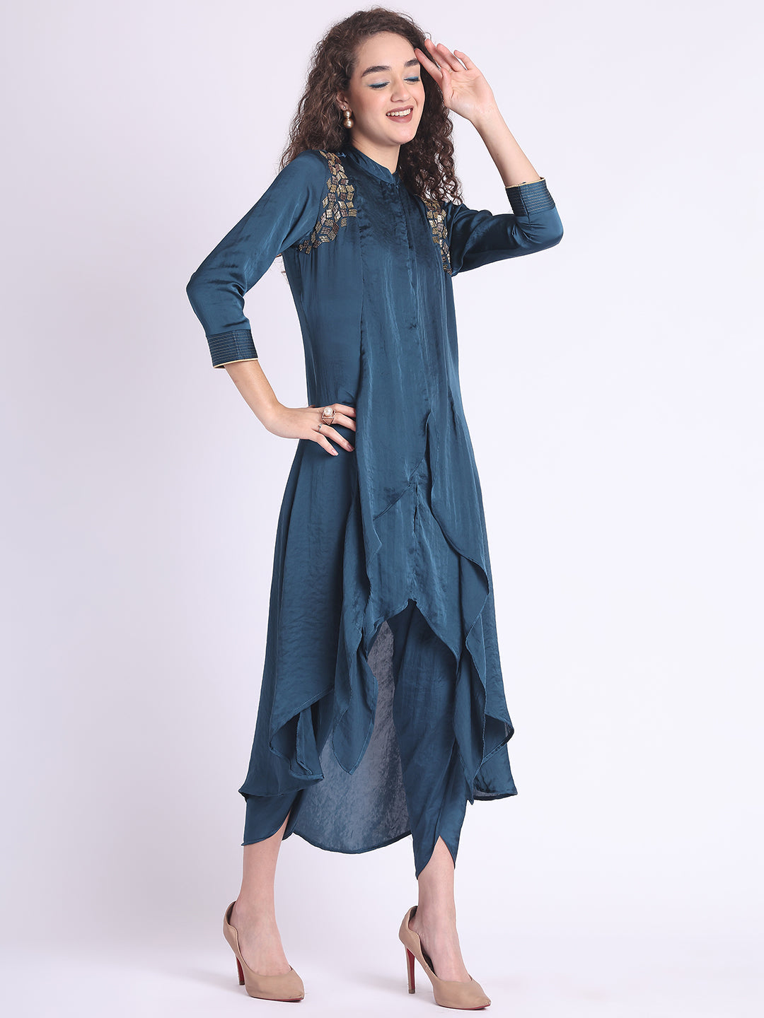 PERSSIAN BLUE TRAPEZIO TUNIC
