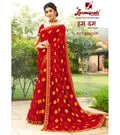 Laxmipati 6477 Bikaneri Chiffon Red Saree