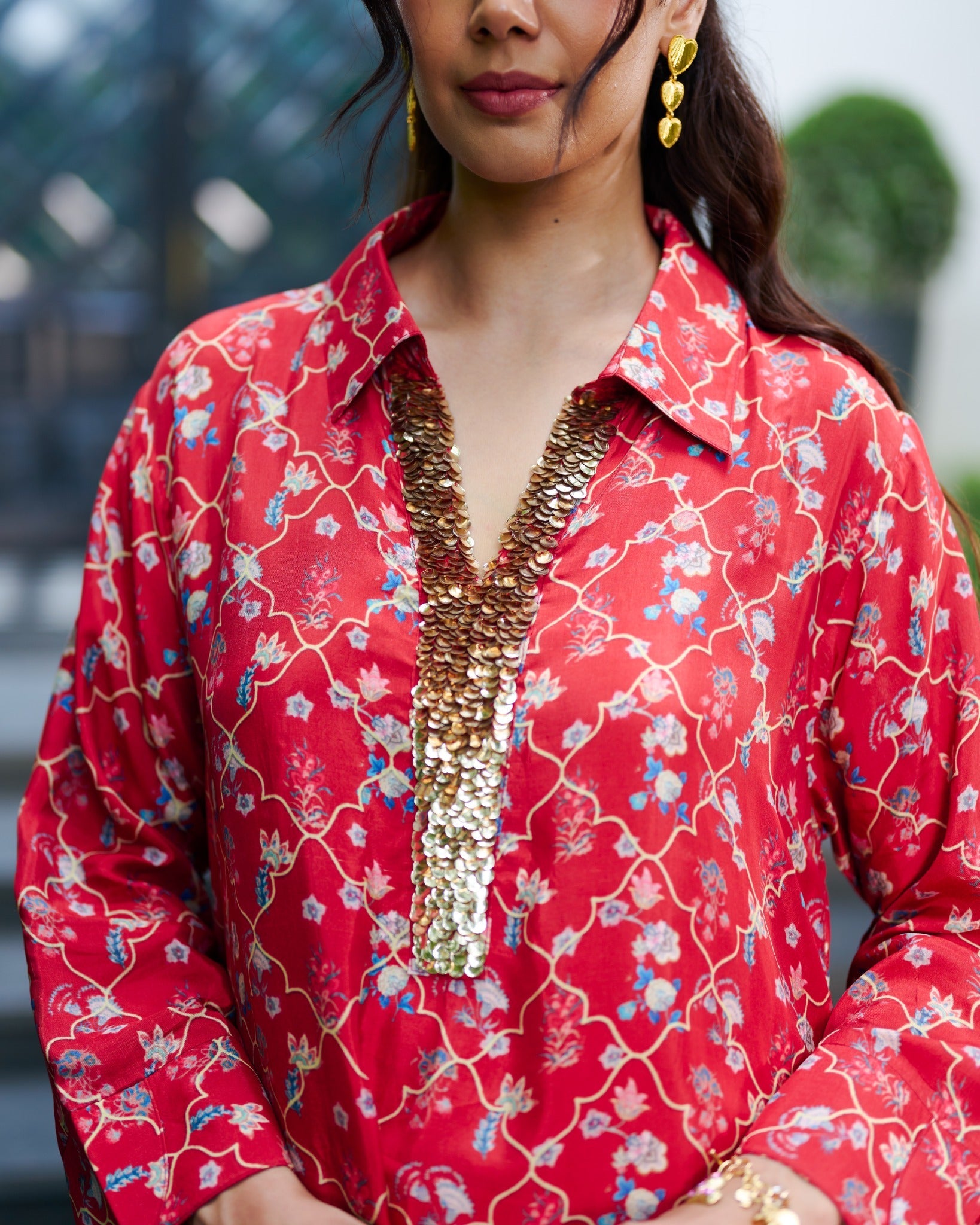 RED PANAG AARNA TUNIC