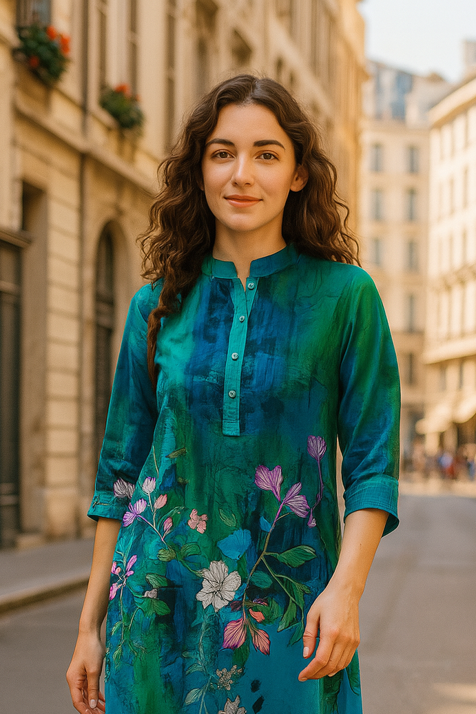 BLUE MACAW KAFTAN