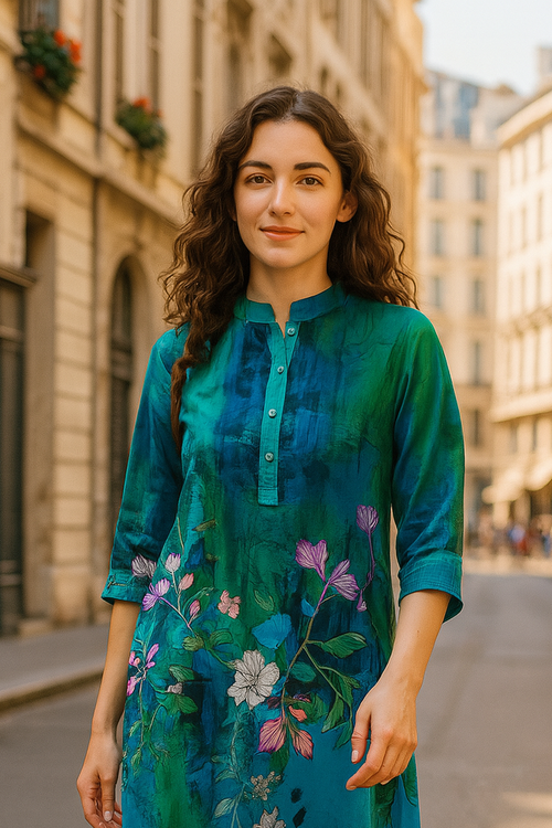 BLUE MACAW KAFTAN