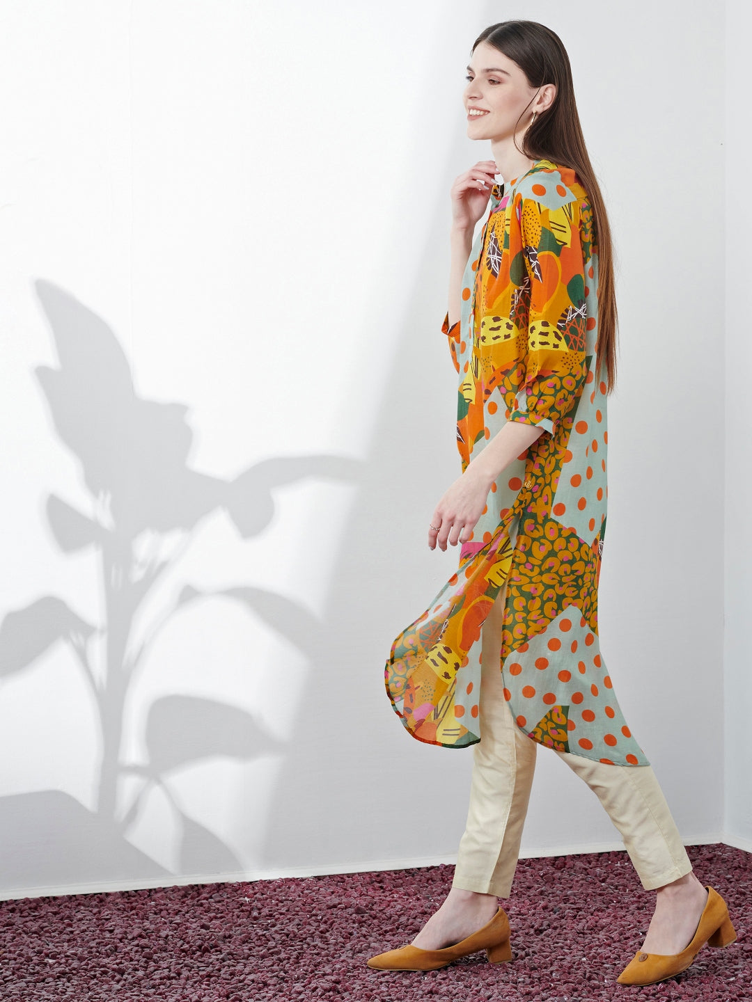 BLUE SAFARI GATHERED TUNIC