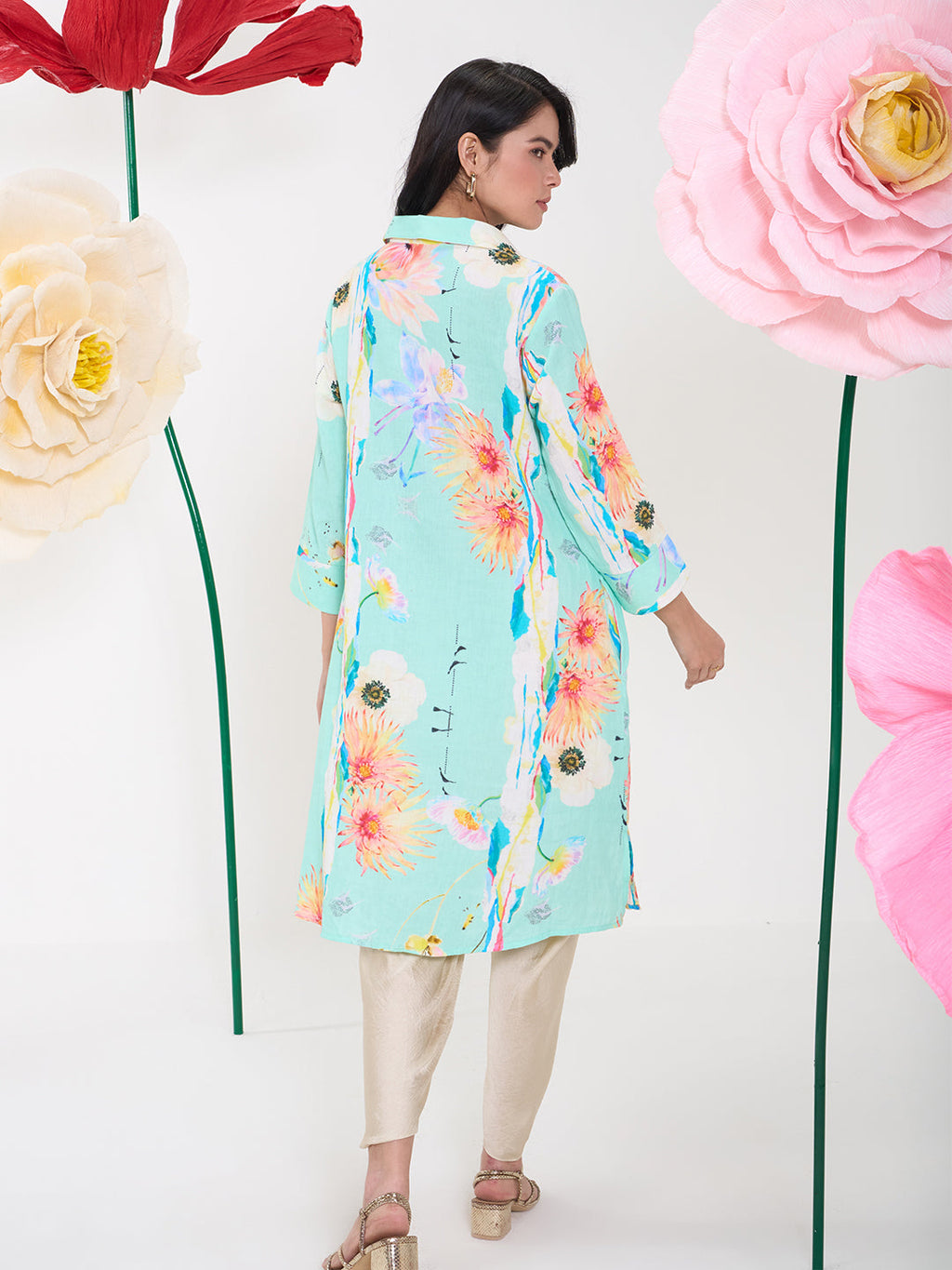 TURQUOISE FOLIAGE AARIA TUNIC