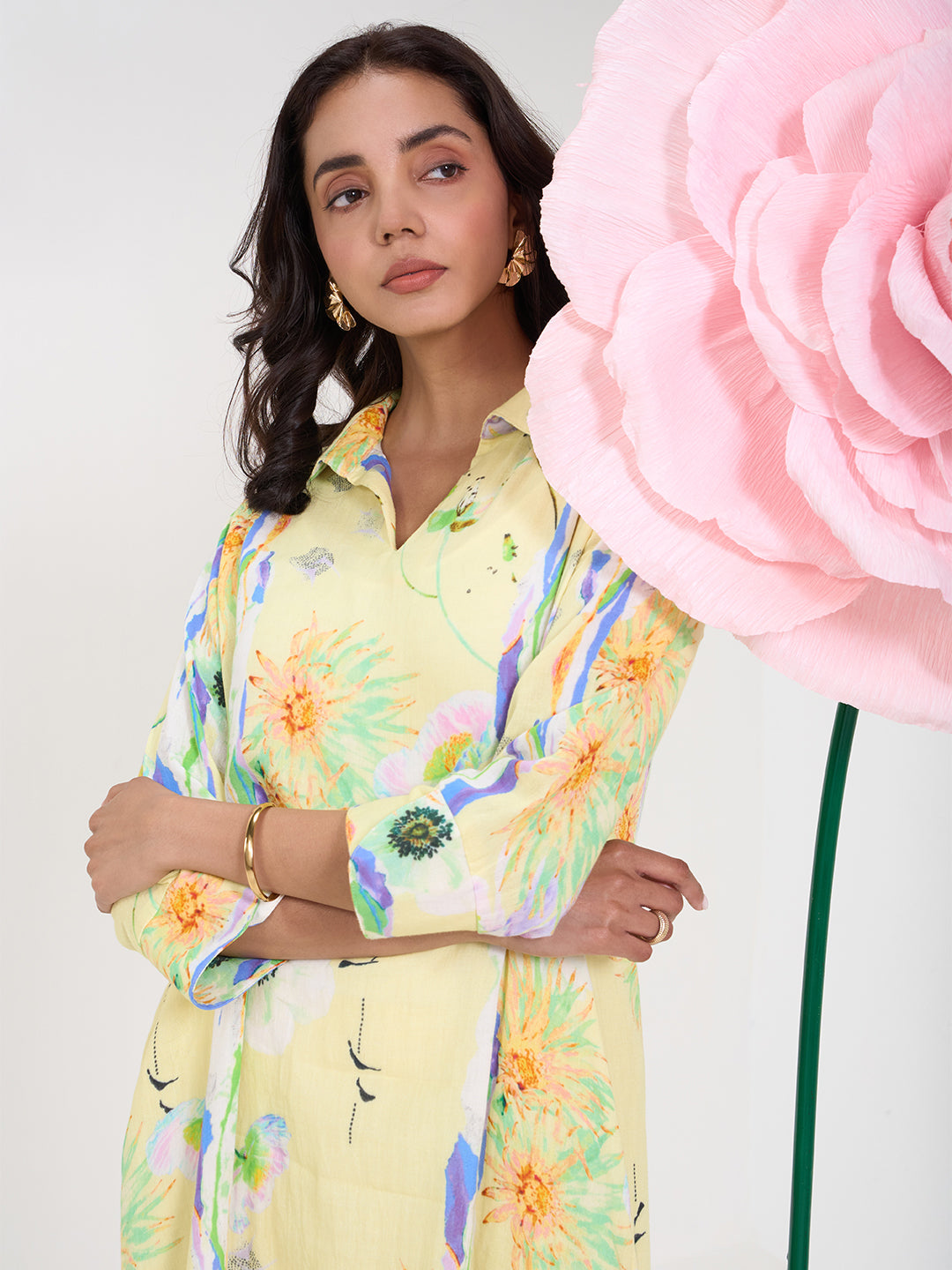 YELLOW FOLIAGE LEMON AARIA TUNIC
