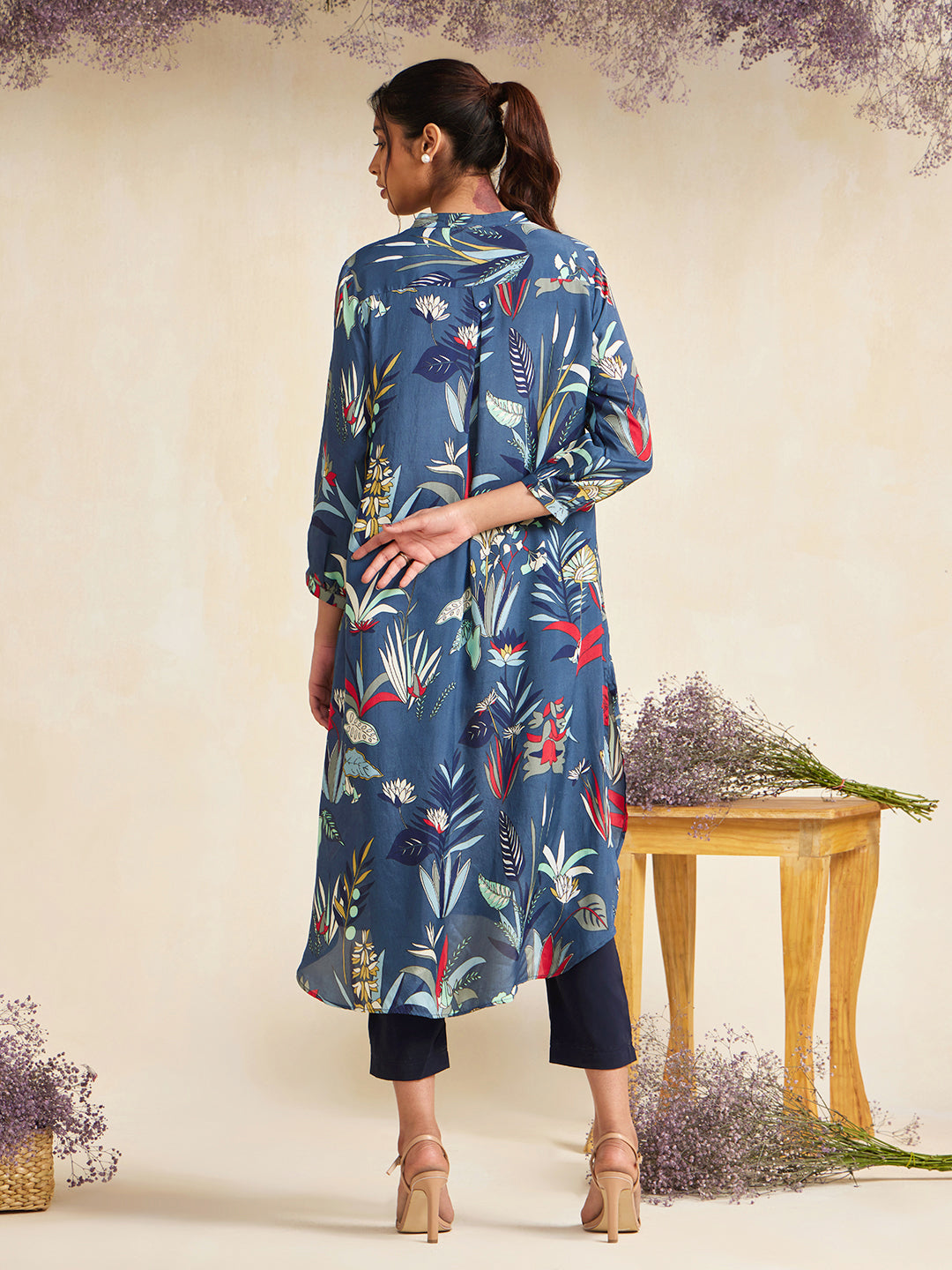 BLUE FOUNTAIN GATHERED TUNIC