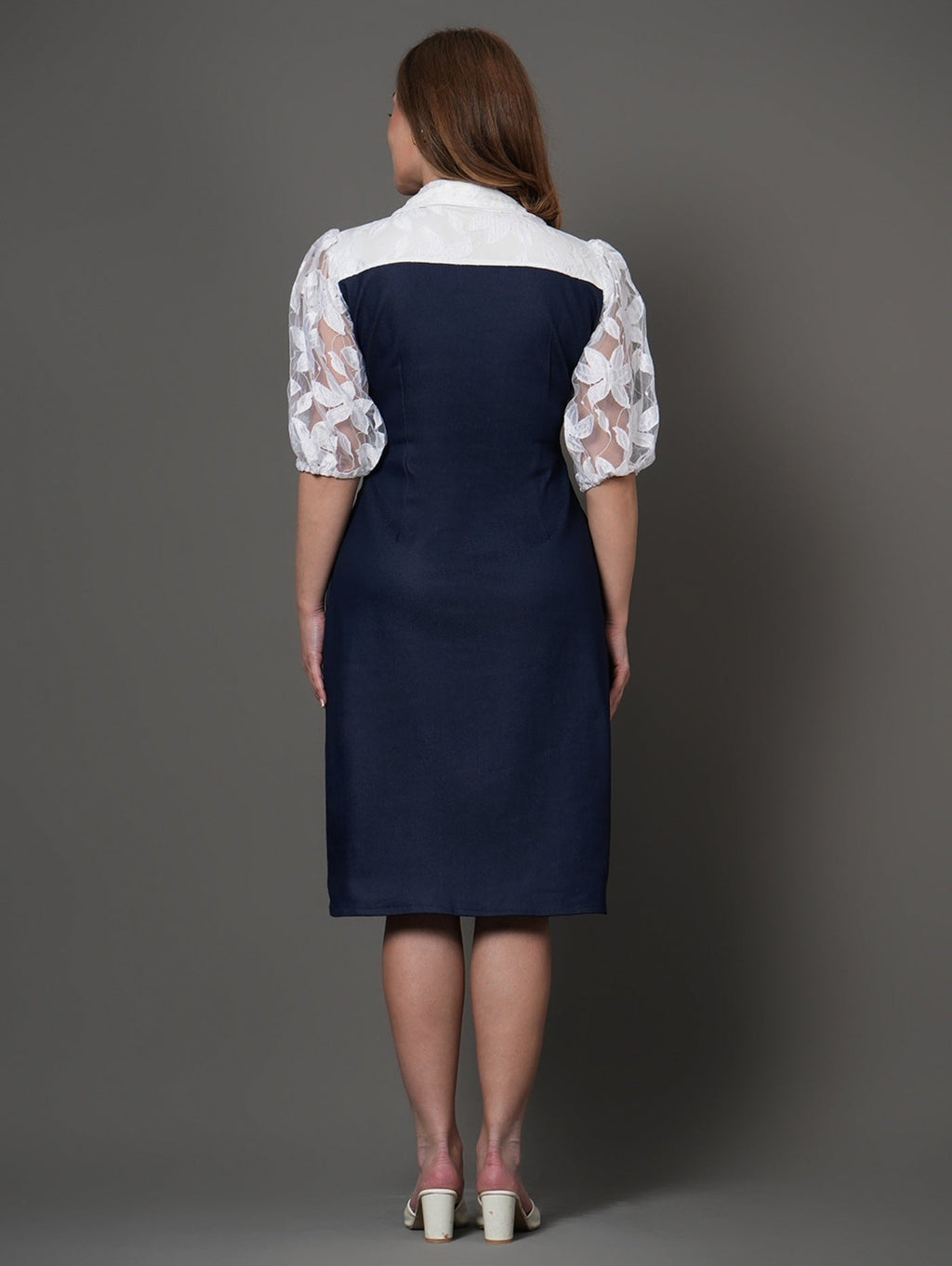 Ivory Shirt Denim Dress