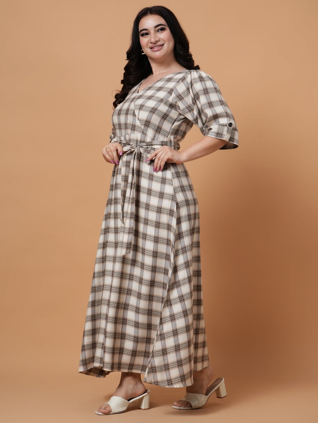 Bloom Check A-Line Dress