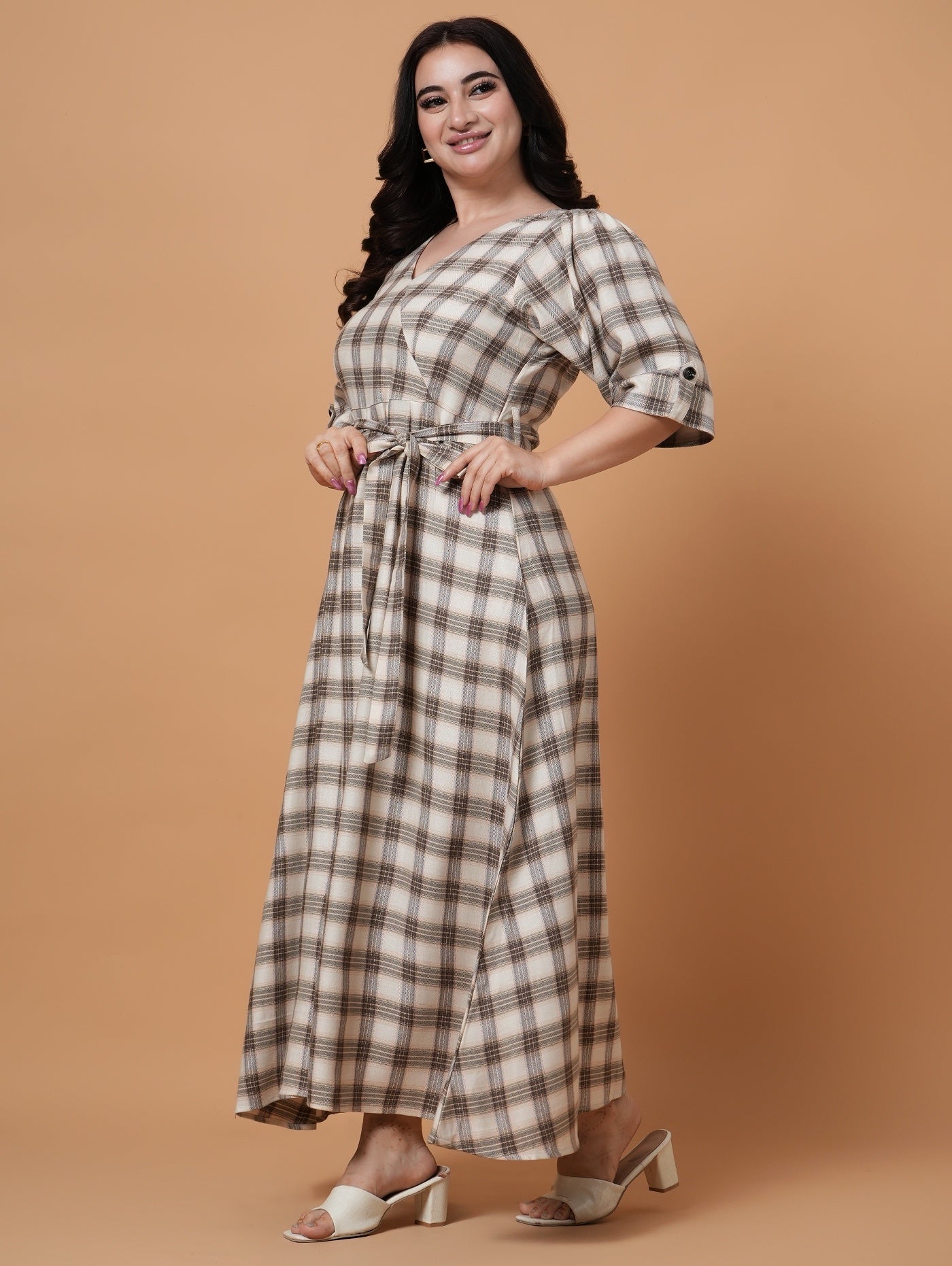 Bloom Check A-Line Dress