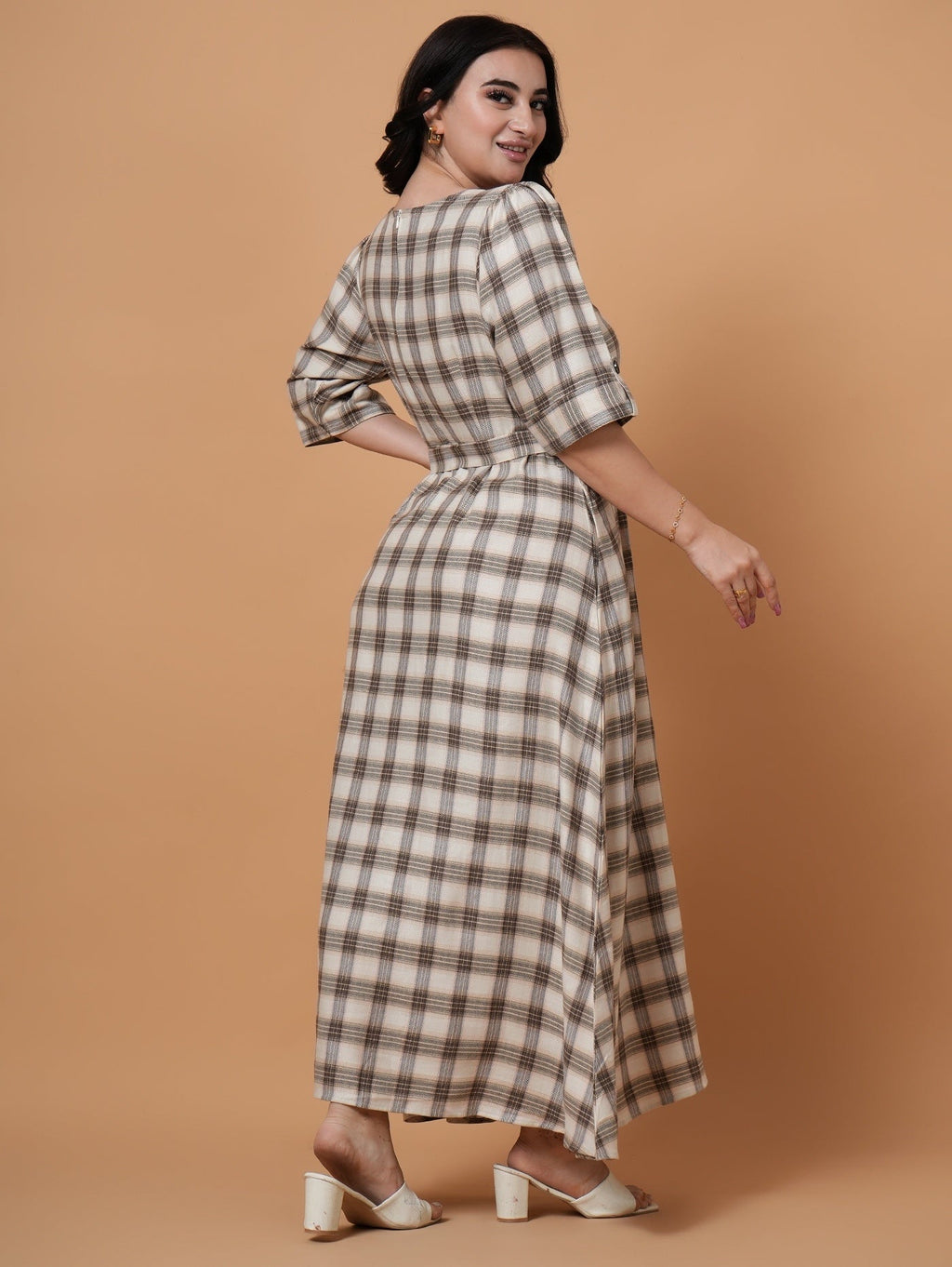 Bloom Check A-Line Dress