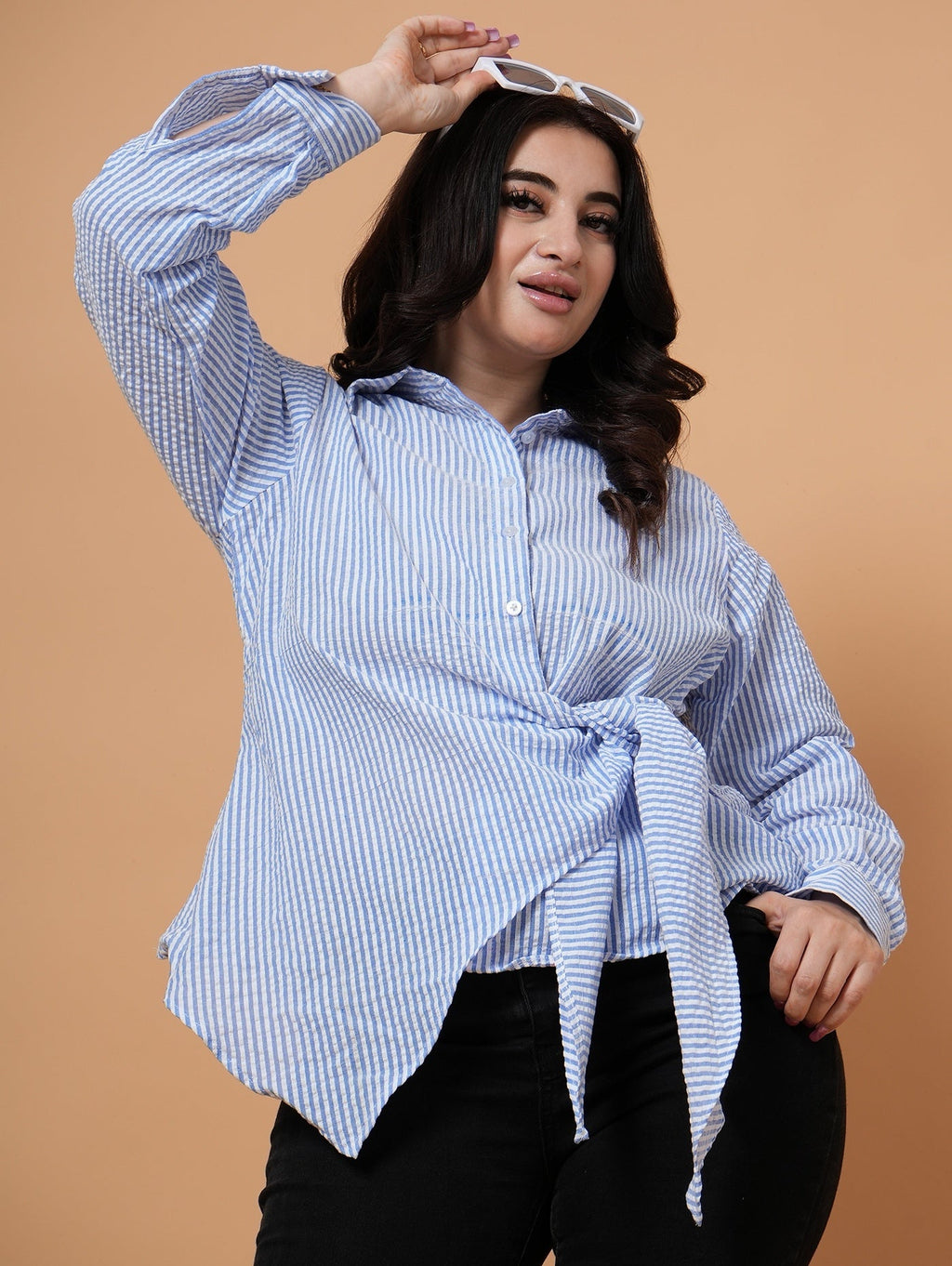 Ocean Stripe Wrap Shirt