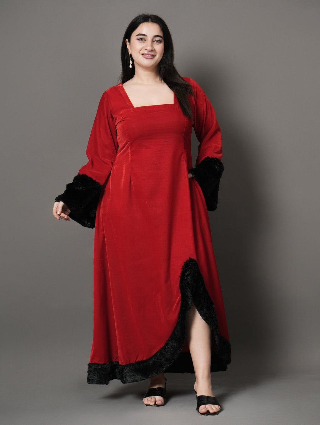 Velvetia Feather Party Dress