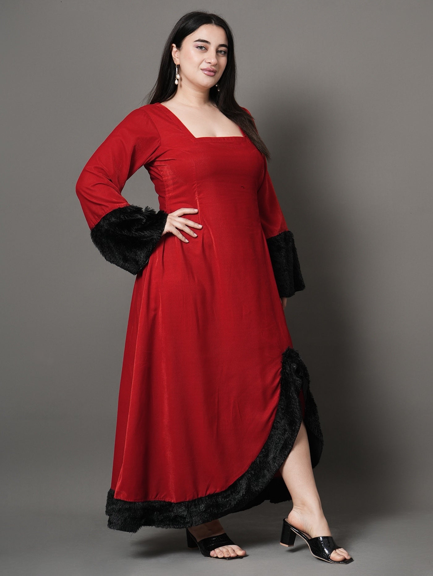 Velvetia Feather Party Dress