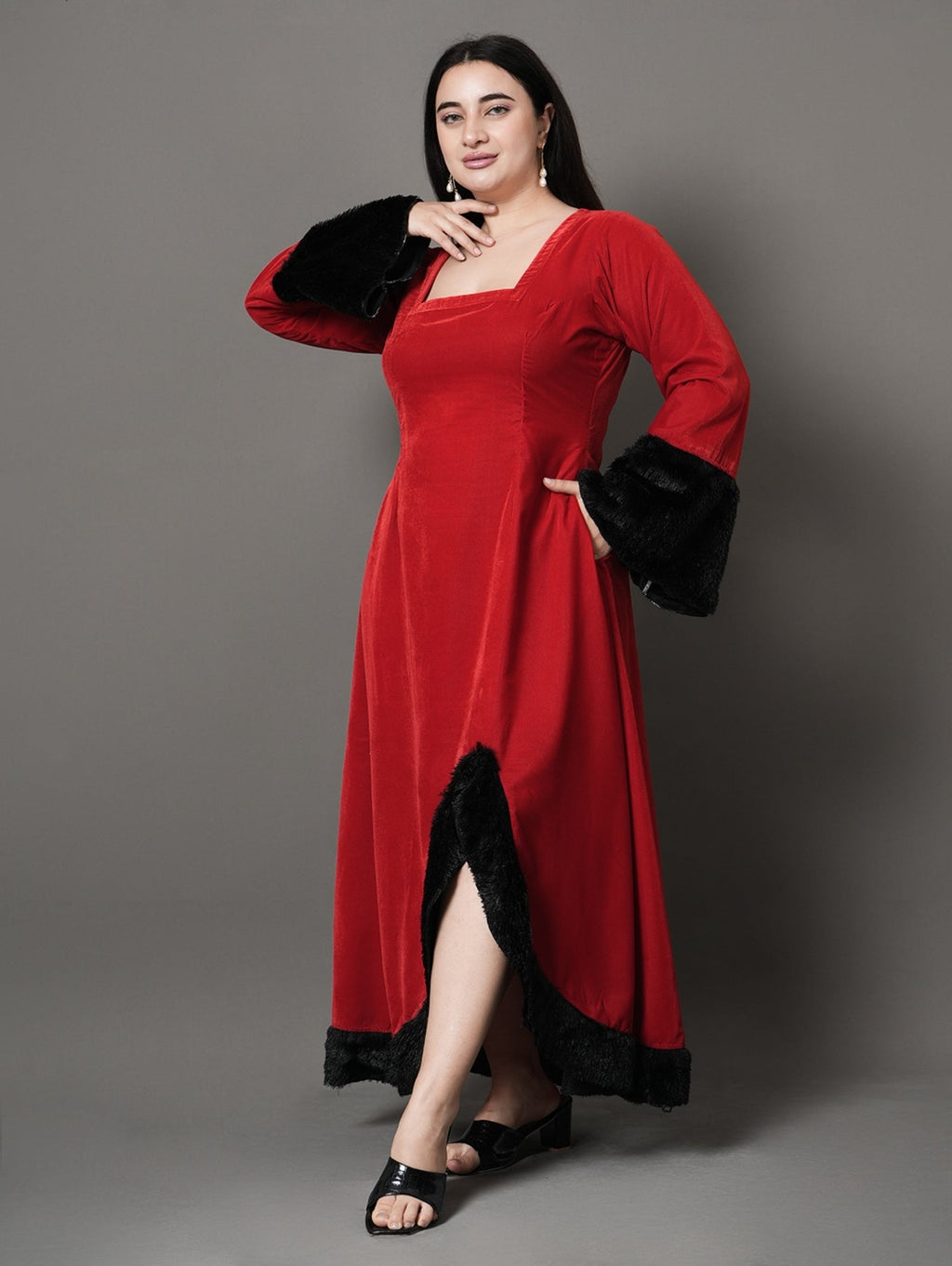 Velvetia Feather Party Dress