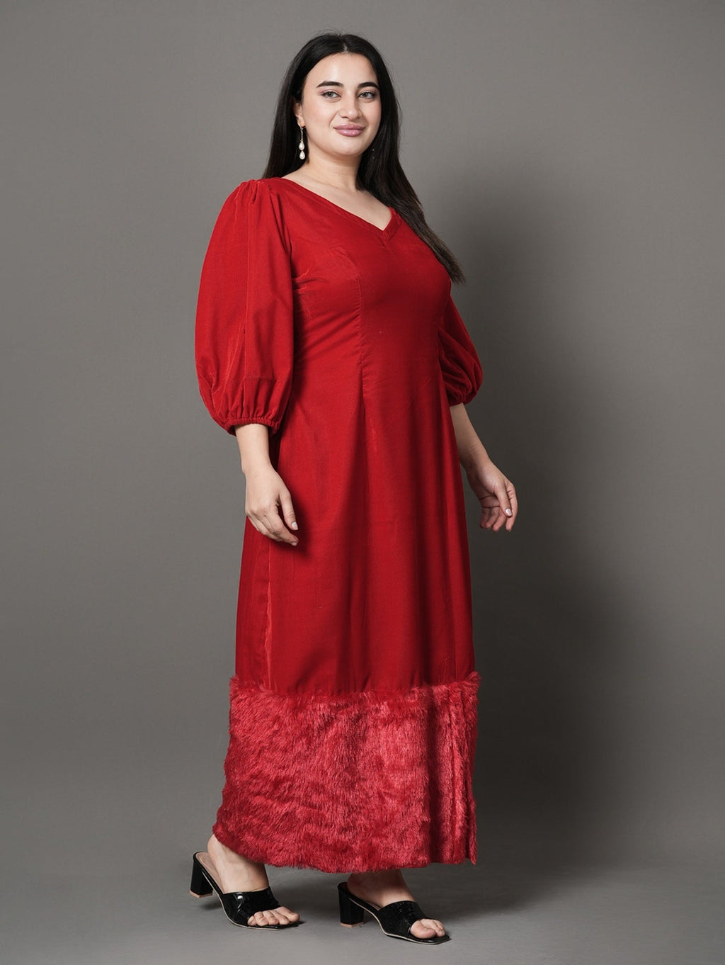 Red Feather Charm party Dress