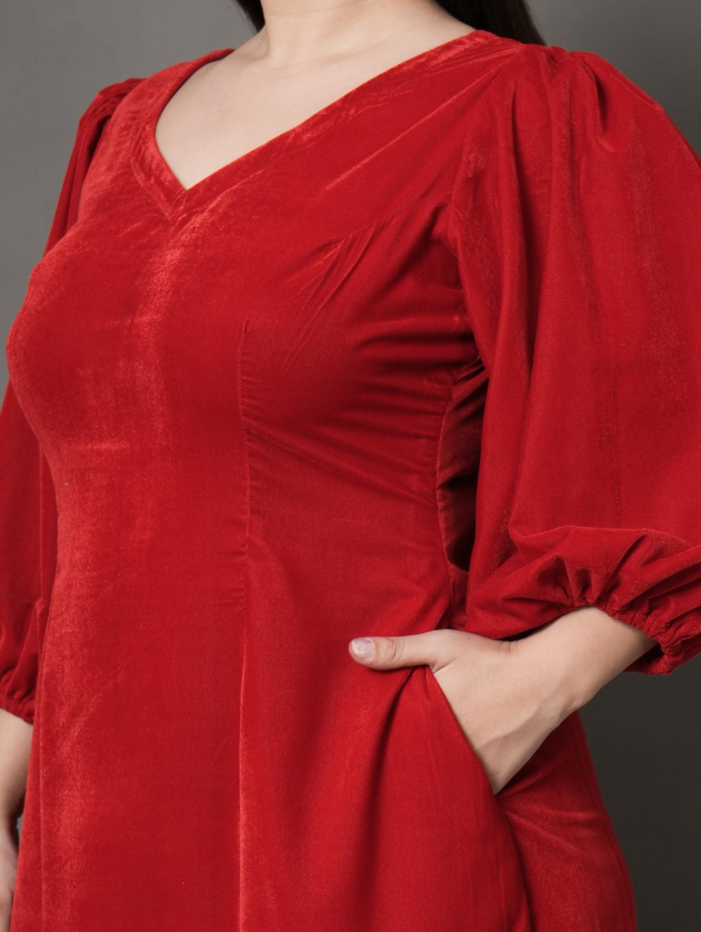 Red Feather Charm party Dress