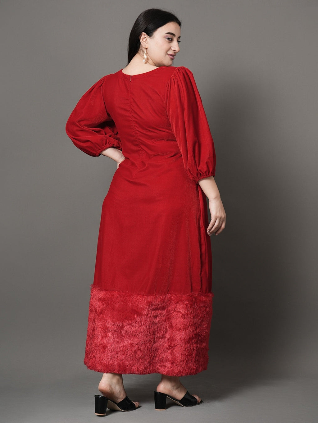Red Feather Charm party Dress
