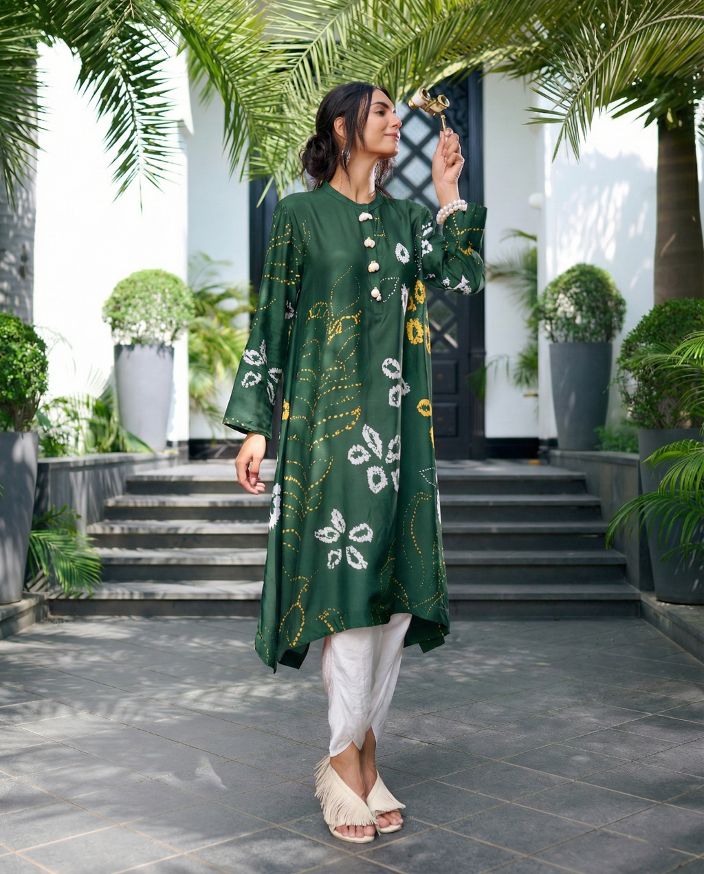EMERALD GREEN KANJI SUE TUNIC