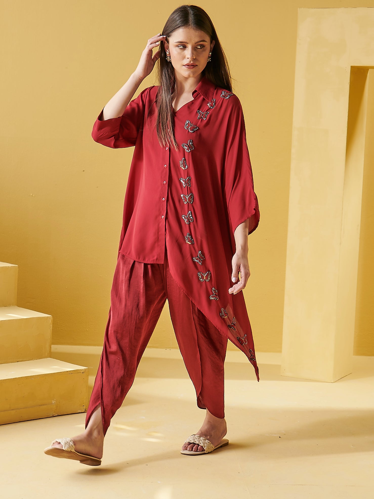 CHERRY RED ACE TUNIC