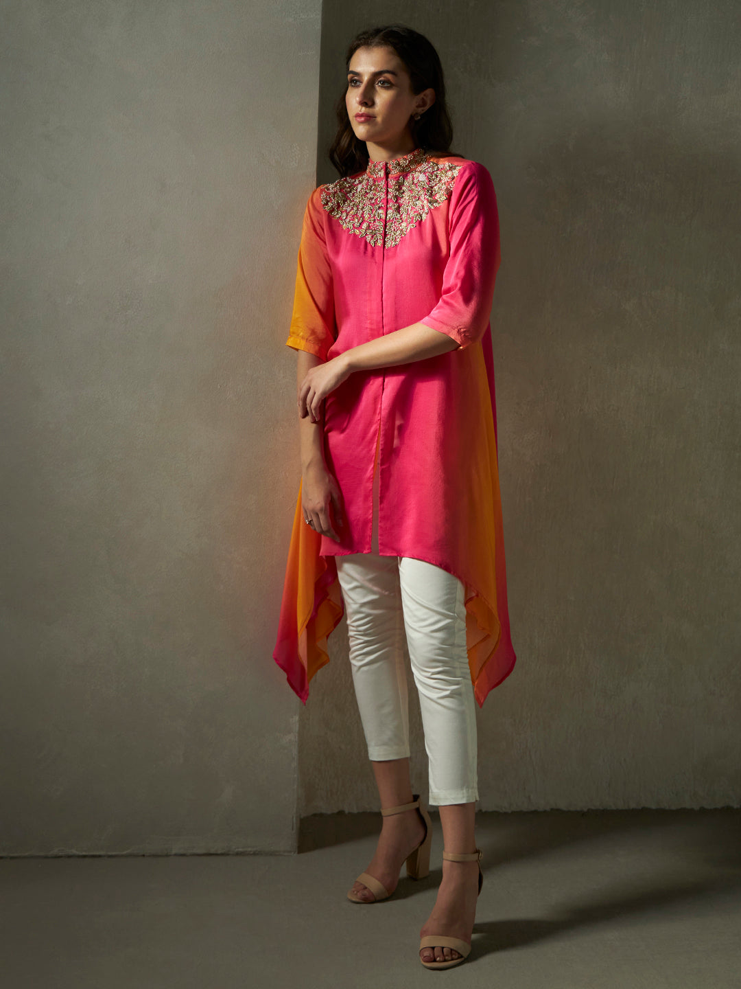 RANI ORANGE OMBRE NAVYA TUNIC