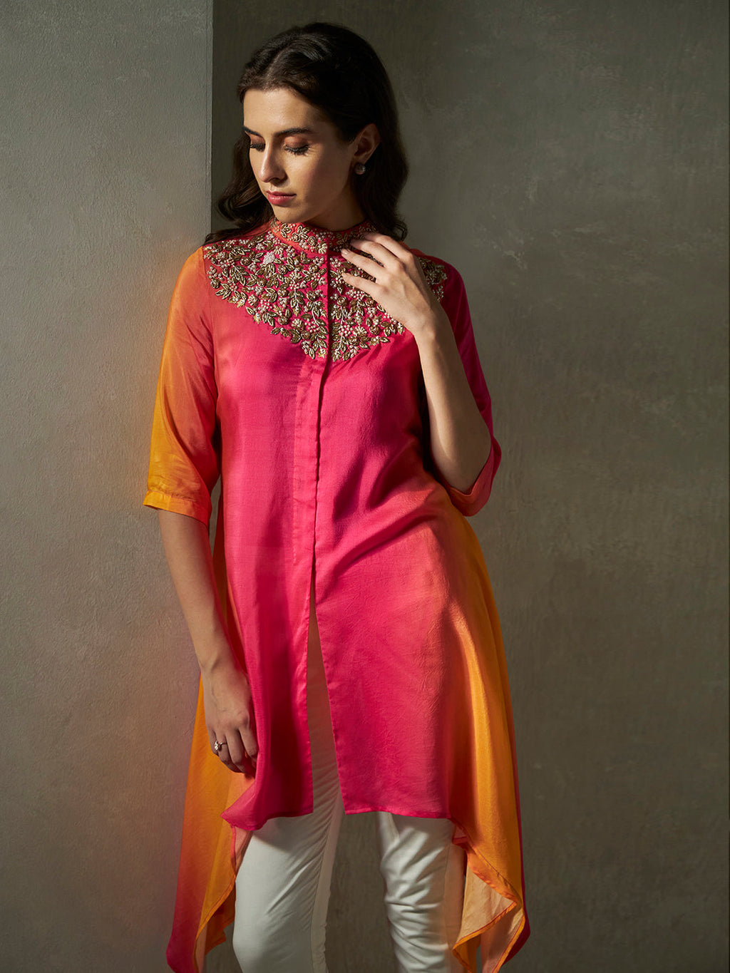 RANI ORANGE OMBRE NAVYA TUNIC