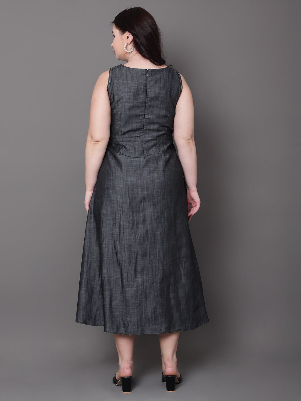 Charcoal Wrap Denim Dress