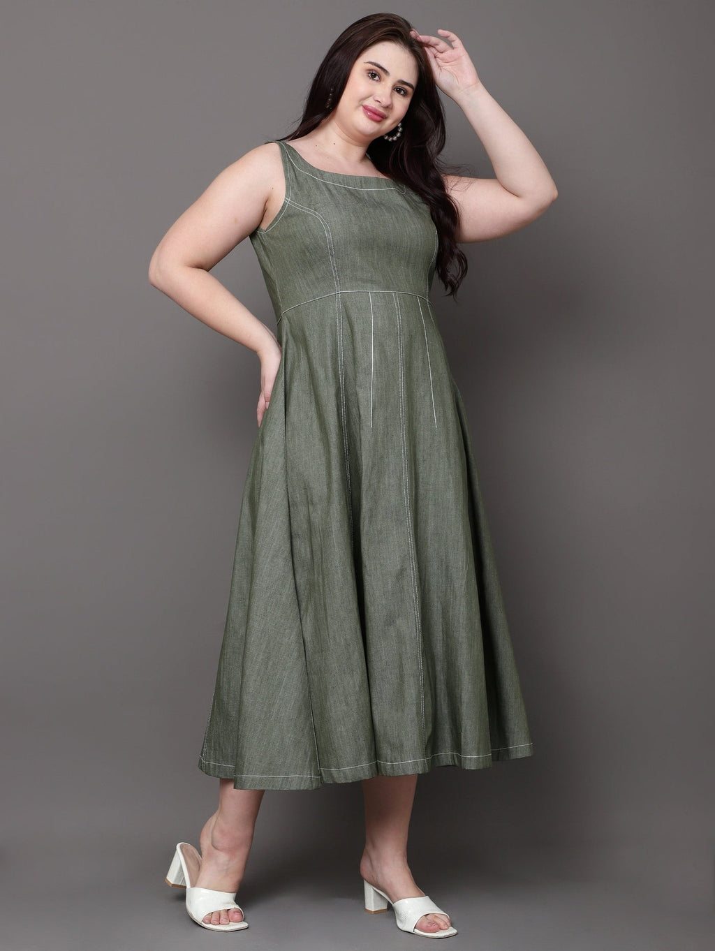 Olive Grove Denim Dress