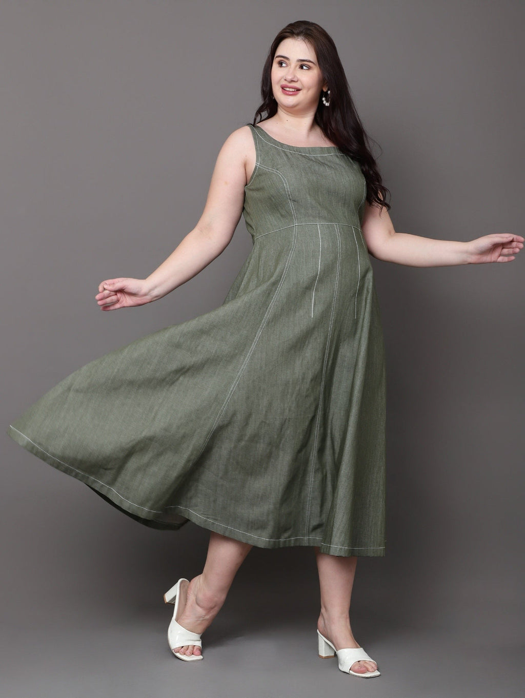 Olive Grove Denim Dress