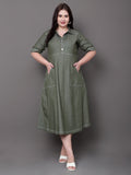 Muse Olive Midi Dress