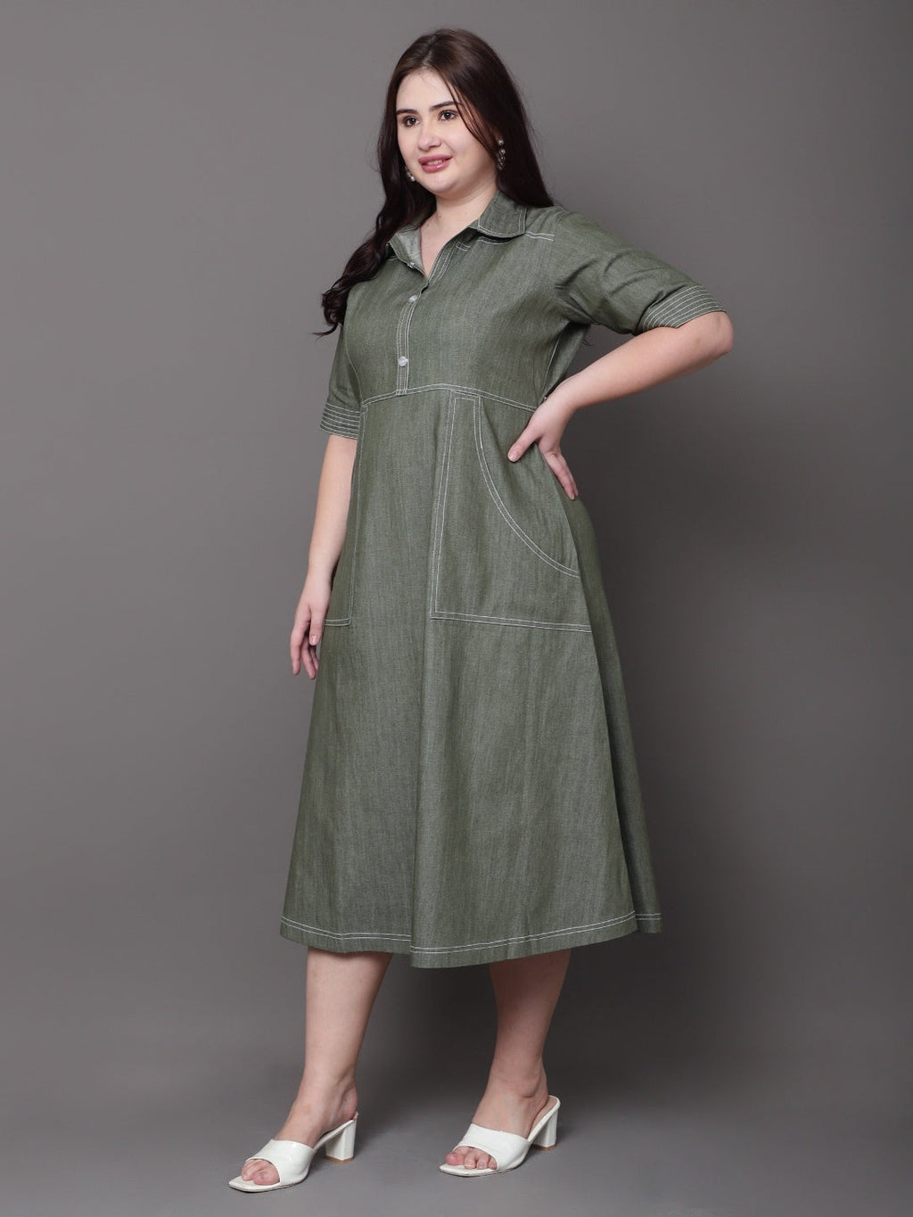 Muse Olive Midi Dress