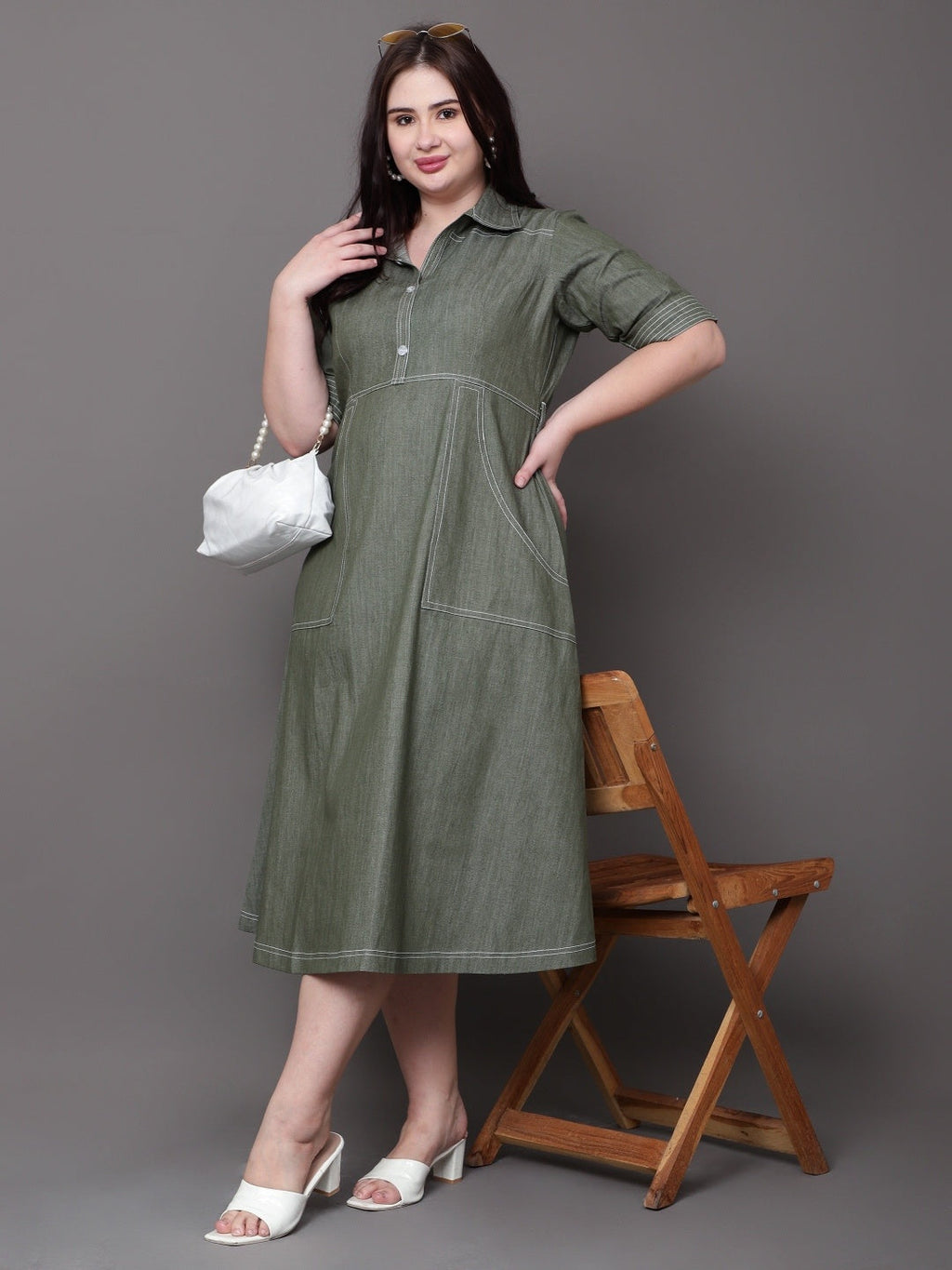 Muse Olive Midi Dress