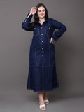 Indigo Denim Shirt Dress