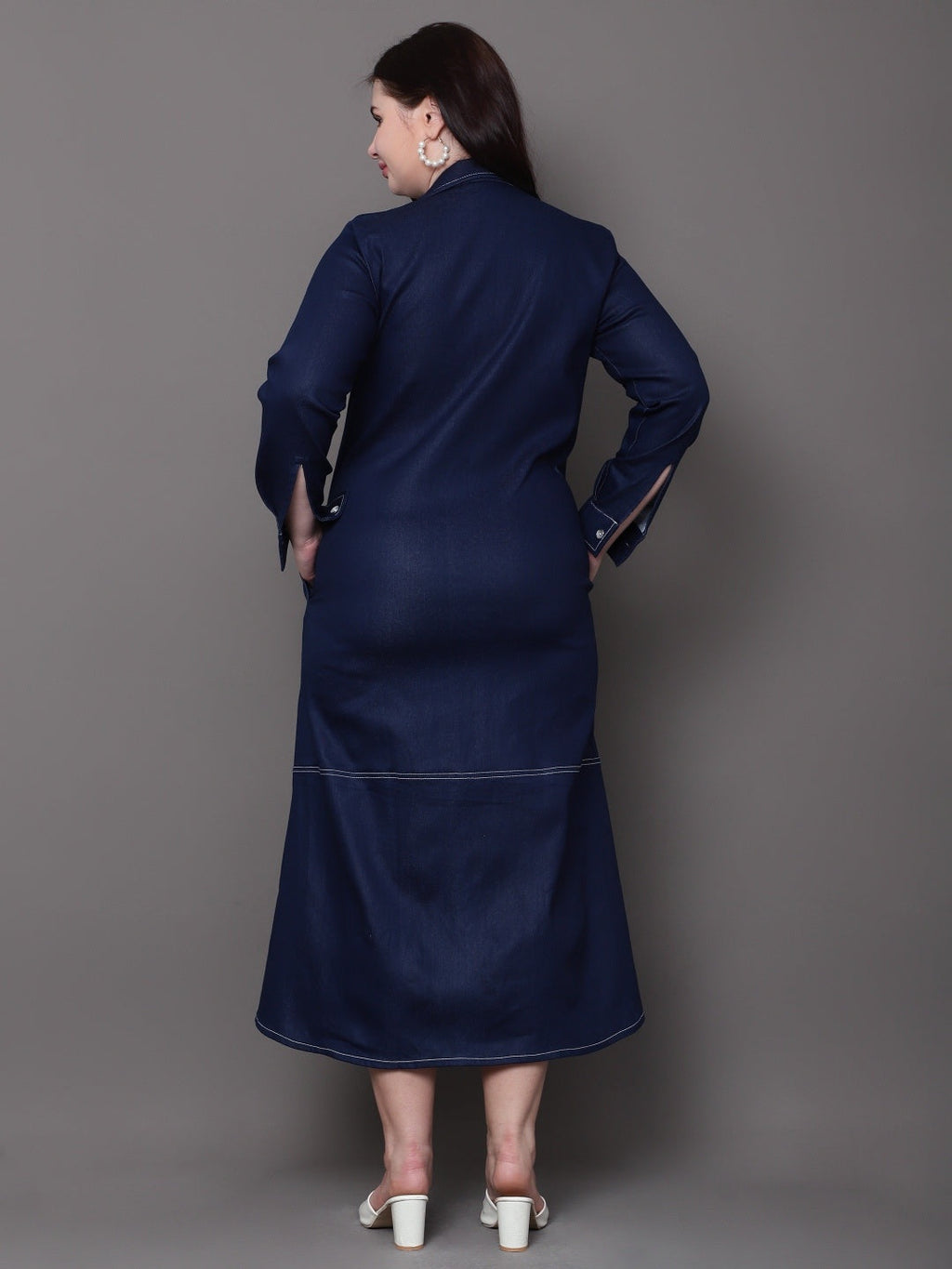 Indigo Denim Shirt Dress