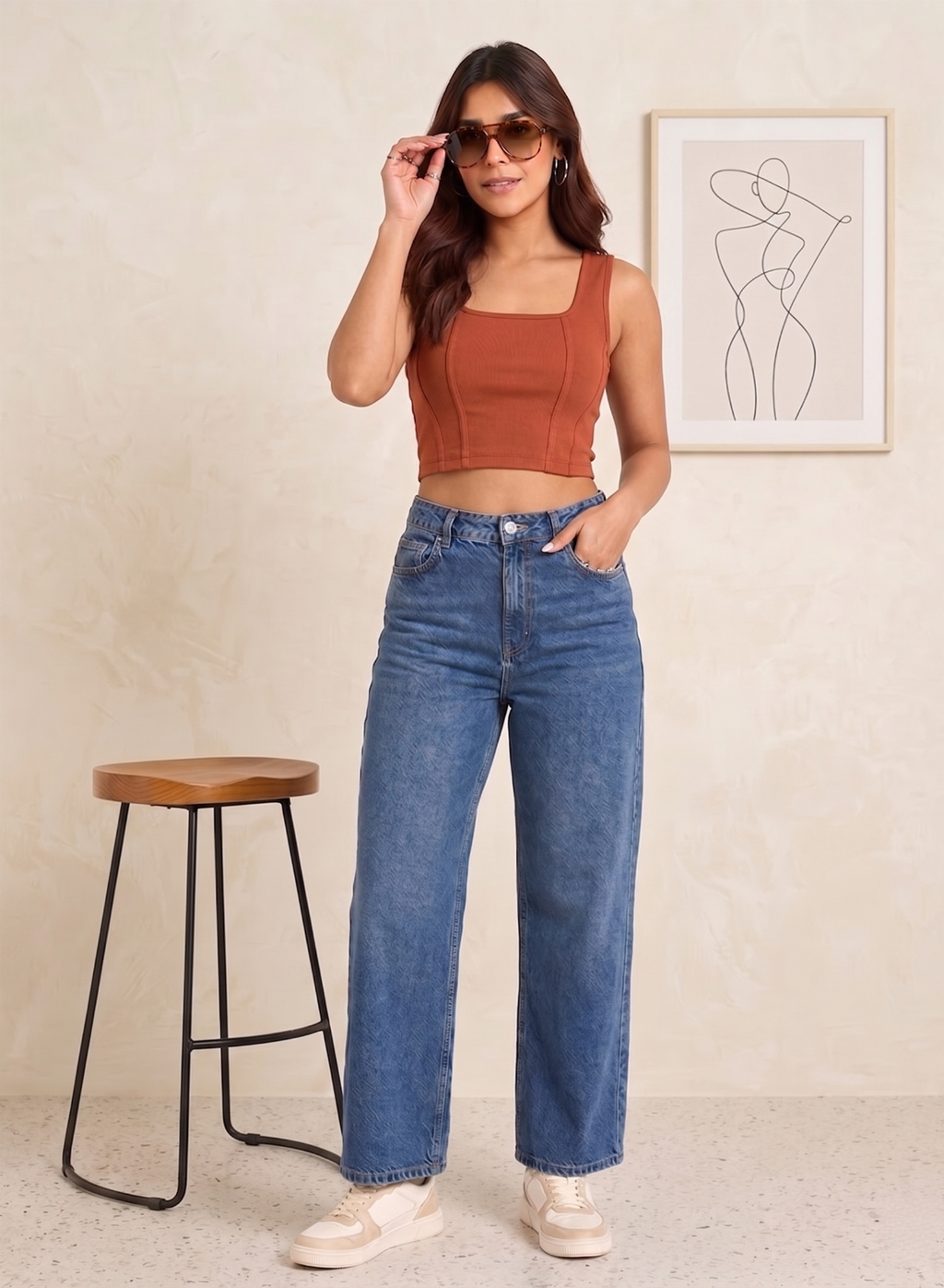 Navy Blue Straight Fit Jeans